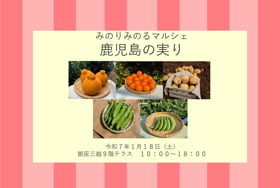 【１月１８日（土）】銀座三越「みのりみのるマルシェ『鹿児島の実り』」開催