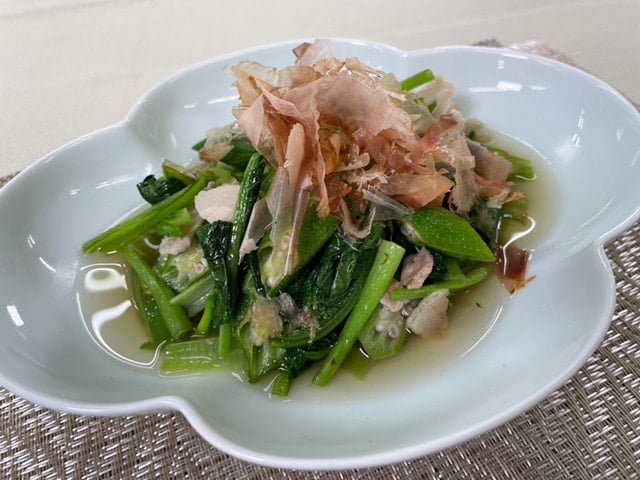ＴＶ「たわわのわ」紹介　【オクラと小松菜の焼き浸し】